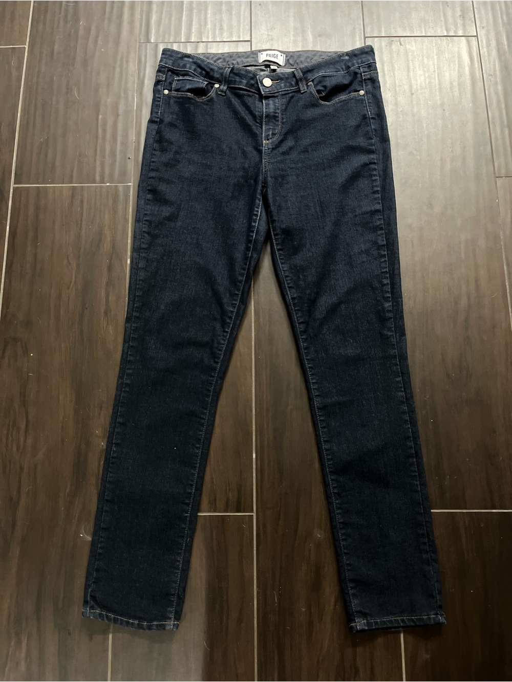 PAIGE Navy Blue and Black Skinny Jeans